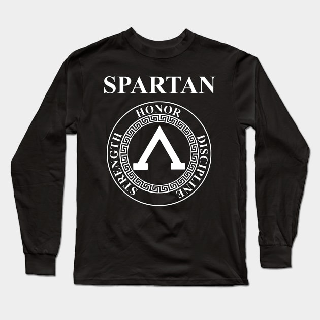 Spartan Shield Virtues of Sparta Lambda Long Sleeve T-Shirt by AgemaApparel